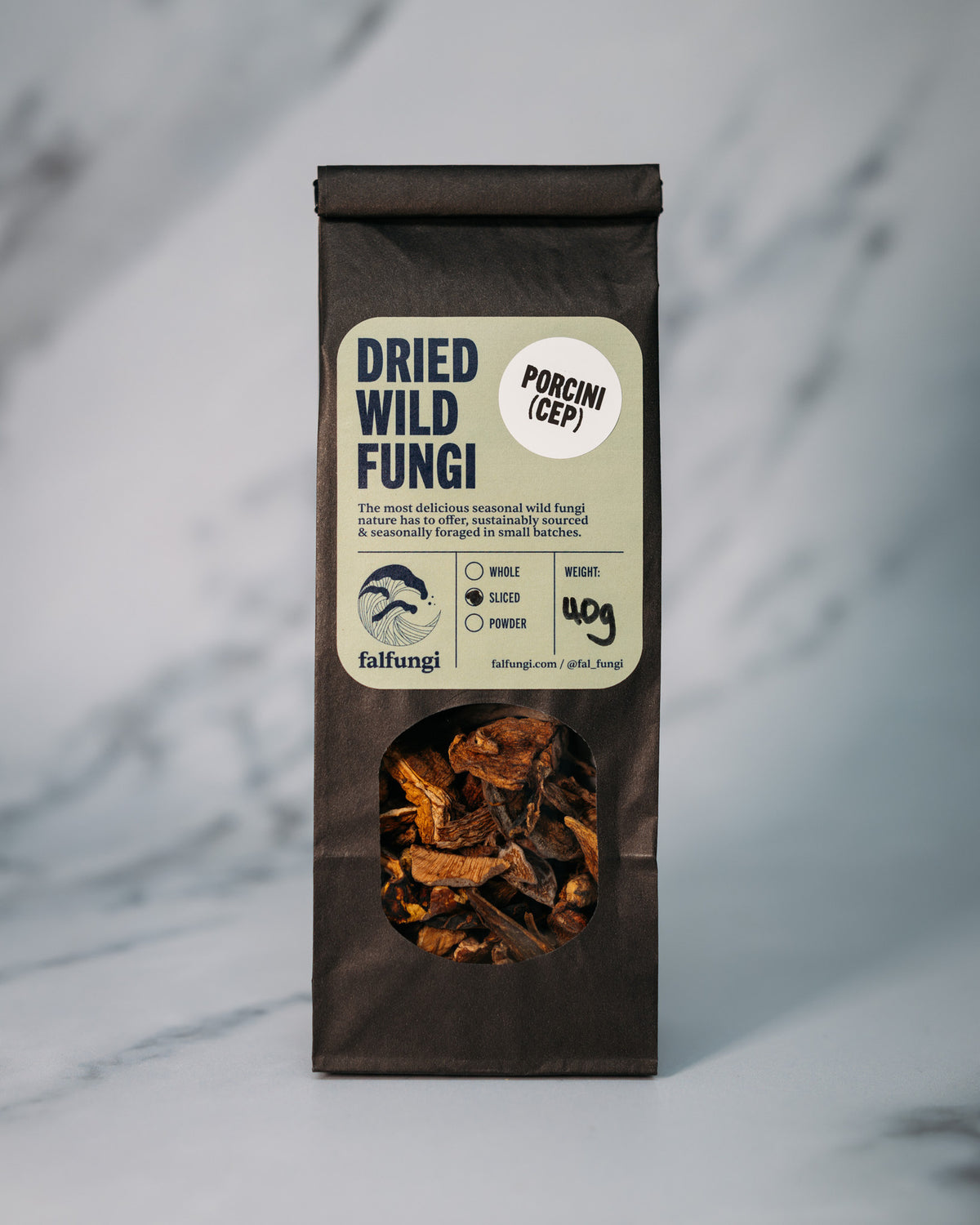 Box of falfungi dried wild Porcini mushrooms, 30 g
