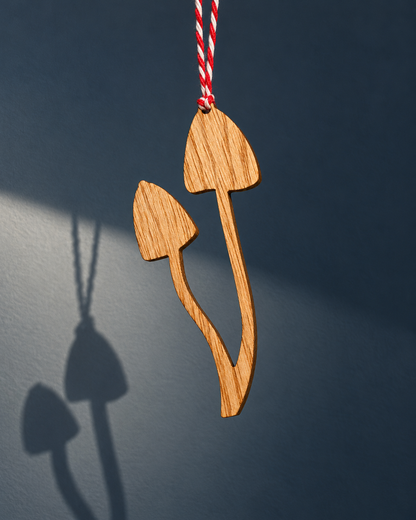 Wooden Mushroom Christmas Decorations