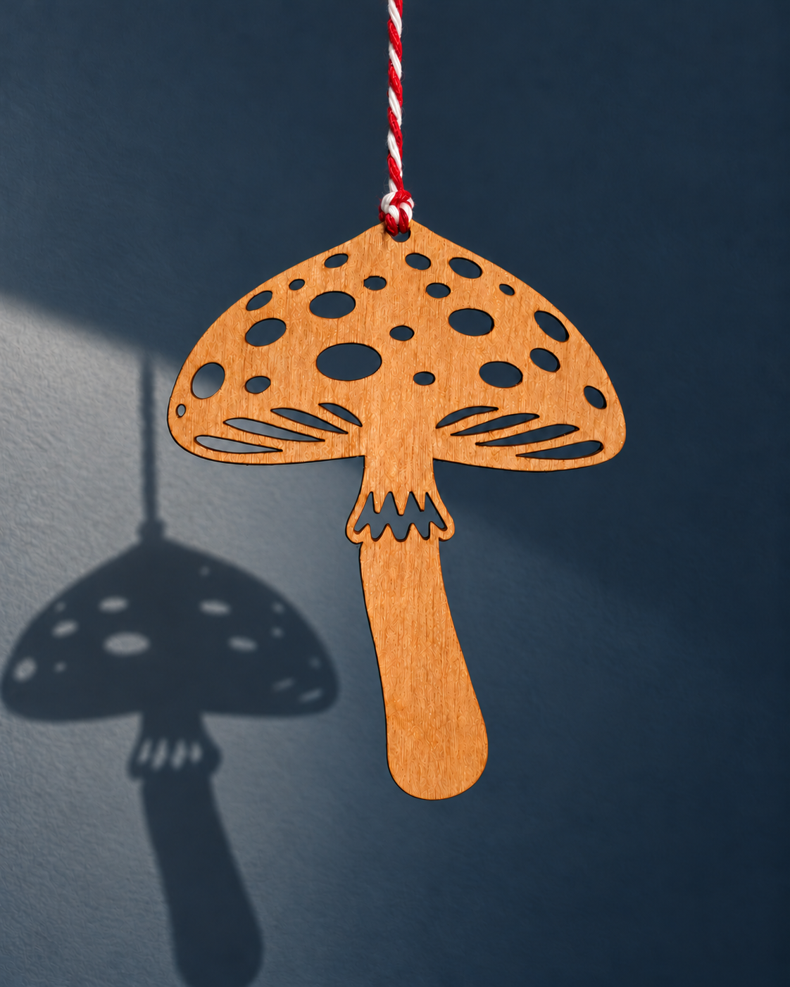 Wooden Mushroom Christmas Decorations