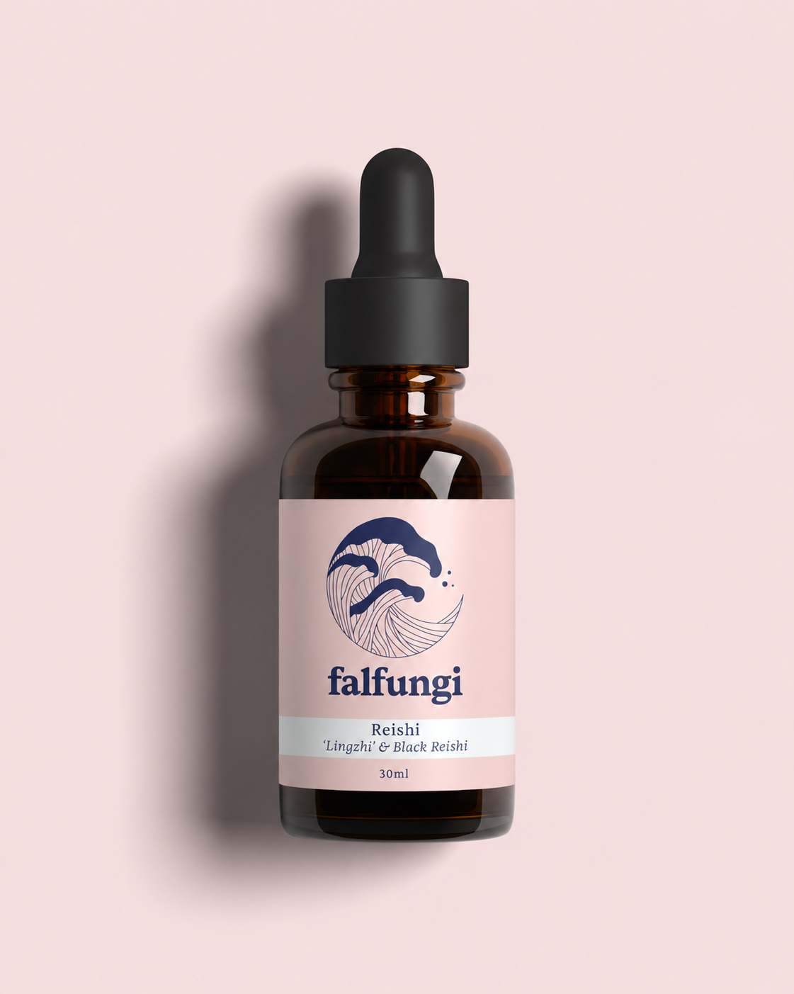 Falfungi Reishi tincture in a dropper bottle